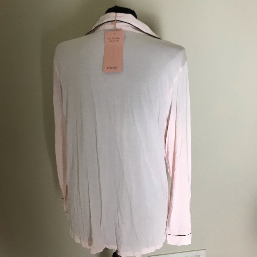 Eberjey Sorbet Pink/Black Pajama Top NWT - Picture 5 of 8